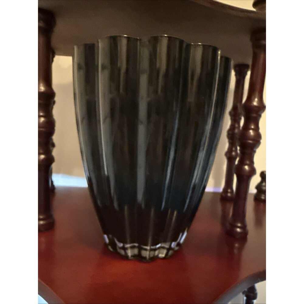 Art Glass Black Cased Glass Vase